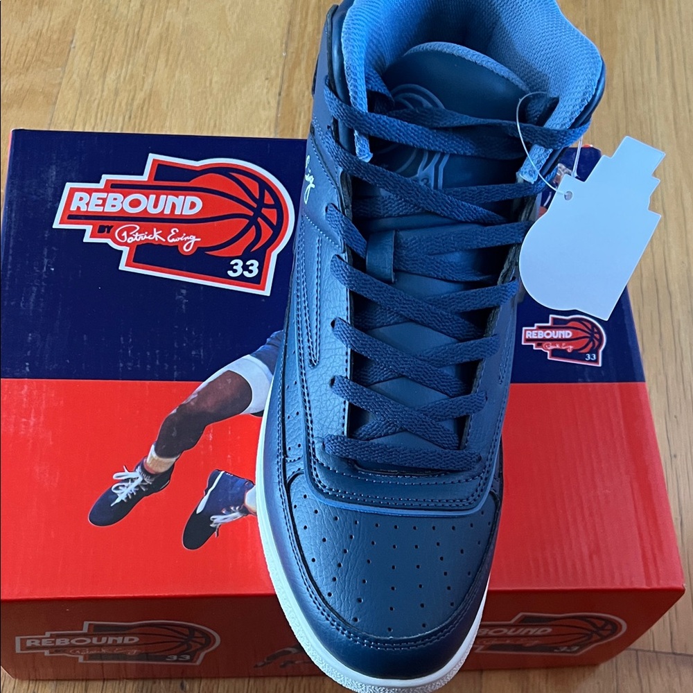 Patrick Ewing Orion 9.5 Navy and White Men's Sneakers